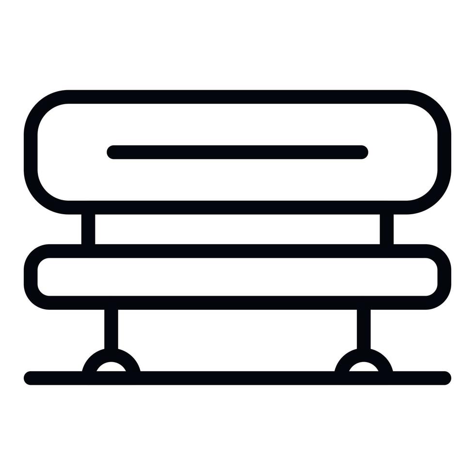 Outdoor bench icon, outline style vector