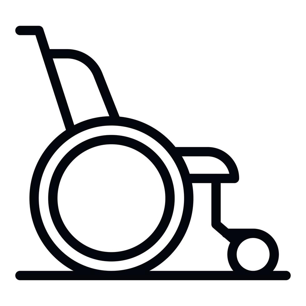 Wheelchair icon, outline style vector