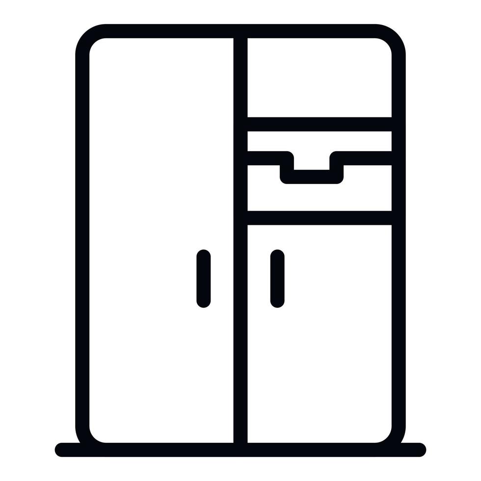 Modern refrigerator icon, outline style vector