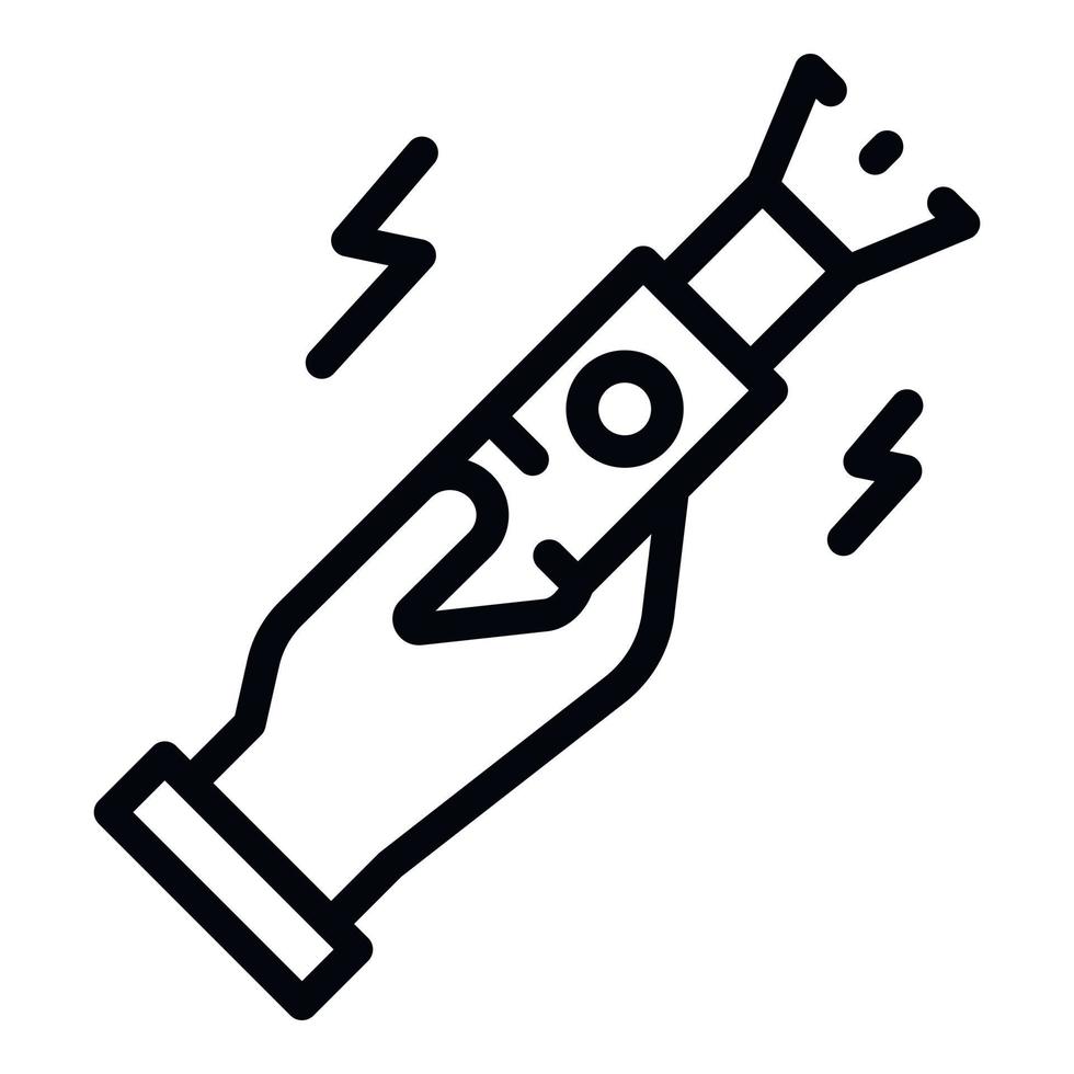 Stop violence stun gun icon, outline style vector