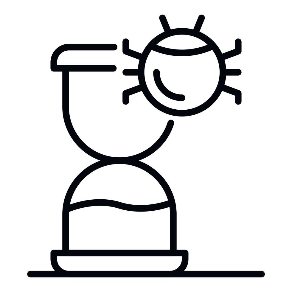 Hourglass bug icon, outline style vector