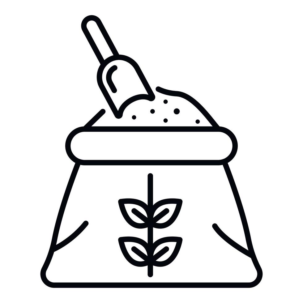 Flour sack icon, outline style vector