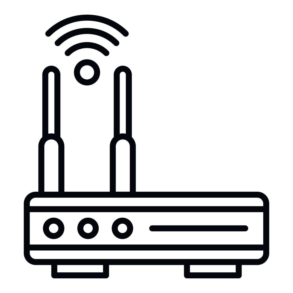 Router icon, outline style vector