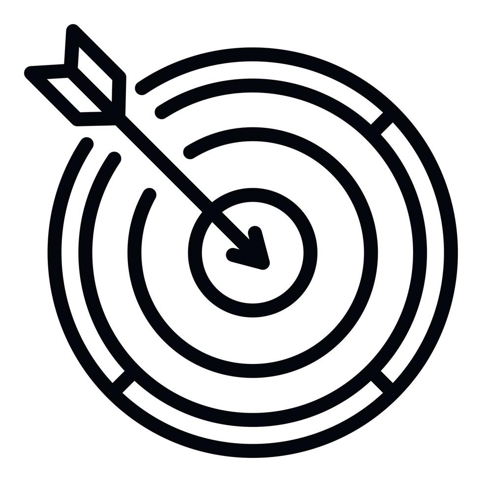 icono de objetivo de arquero, estilo de contorno vector
