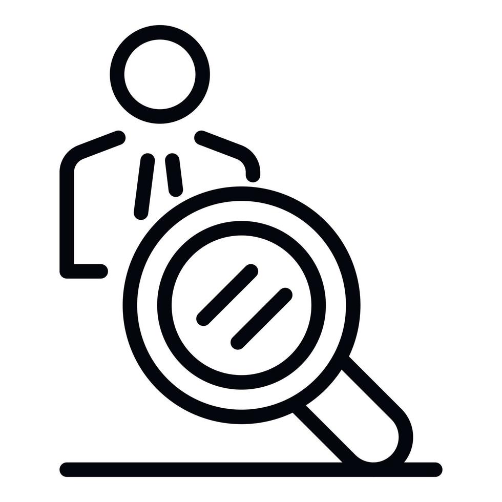 Human search icon, outline style vector