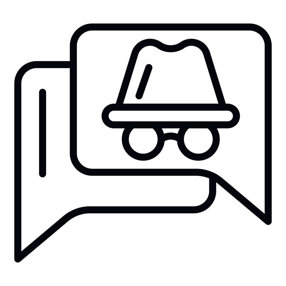 Hacker secret chat icon, outline style vector
