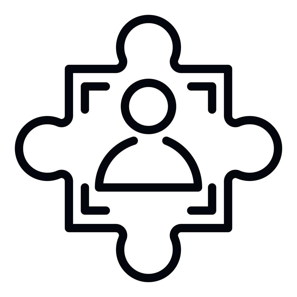 Advice puzzle icon, outline style vector