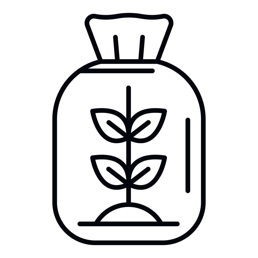 Flour package icon, outline style vector