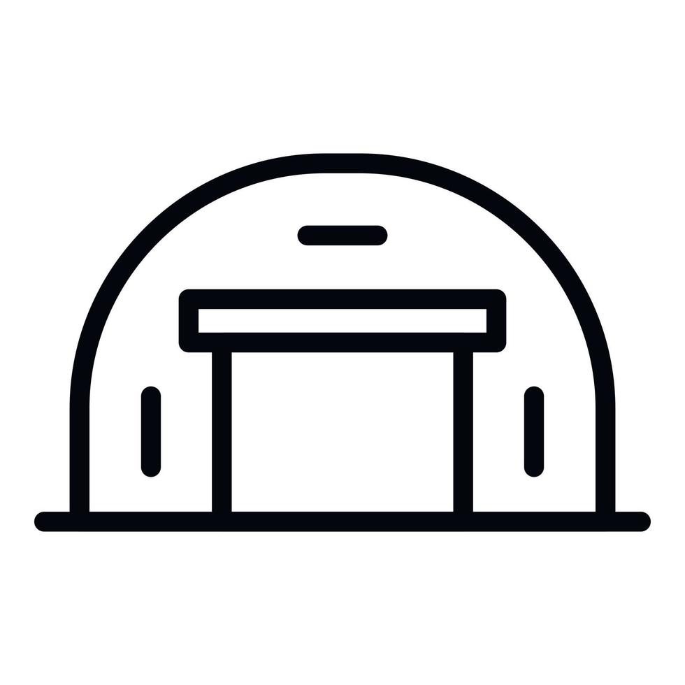 Factory hangar icon, outline style vector