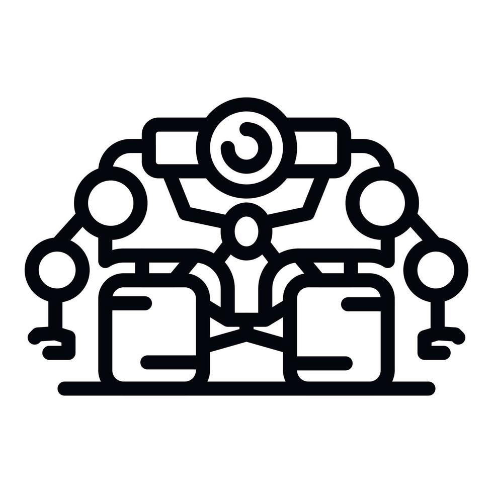 Super space robot icon, outline style vector