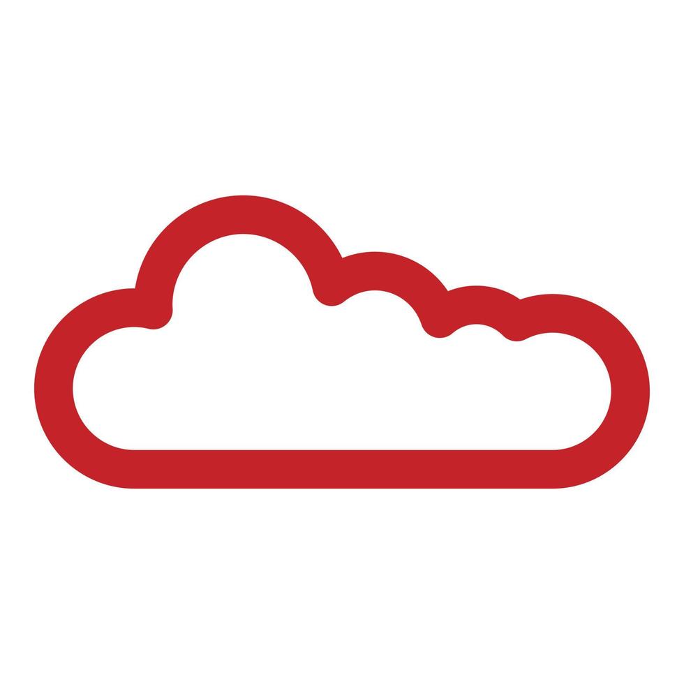 Red cloud icon, outline style vector