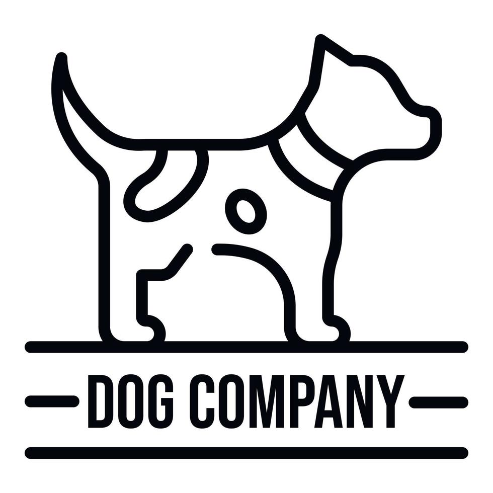 logotipo del nombre de la compañía de perros, estilo de esquema vector