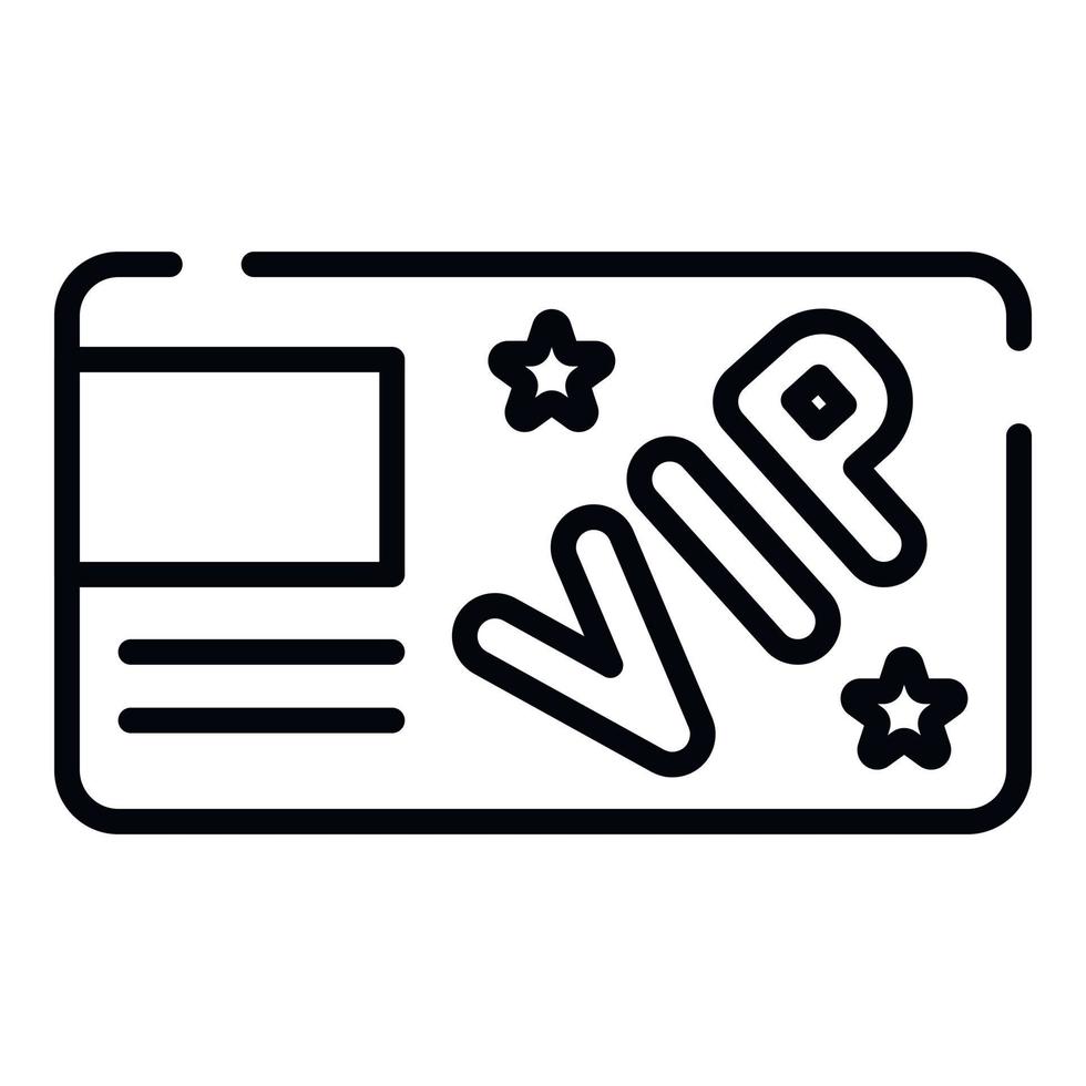 VIP card icon, outline style vector