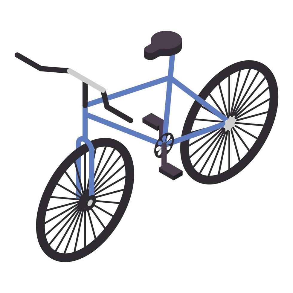 Blue bicycle icon, isometric style vector