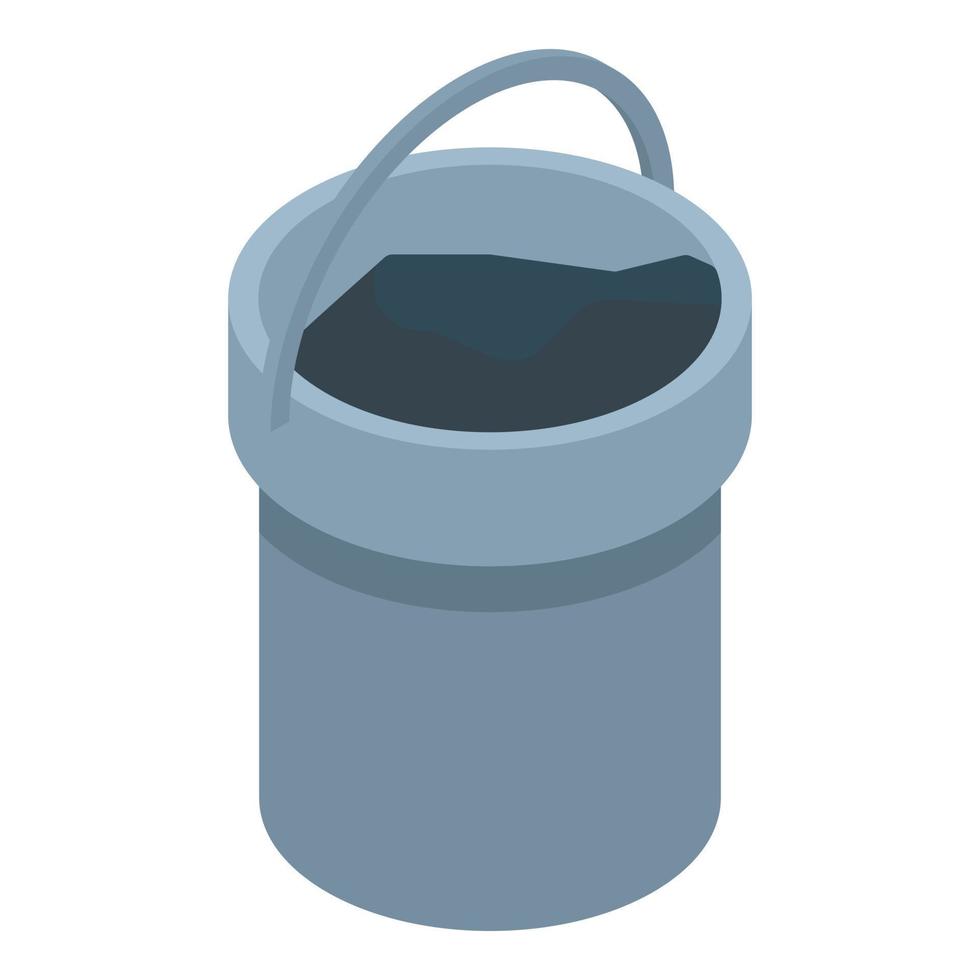 Coal bucket icon, isometric style vector