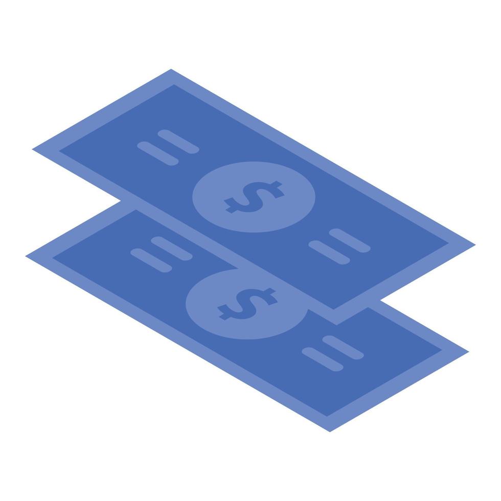 Dollar money icon, isometric style vector