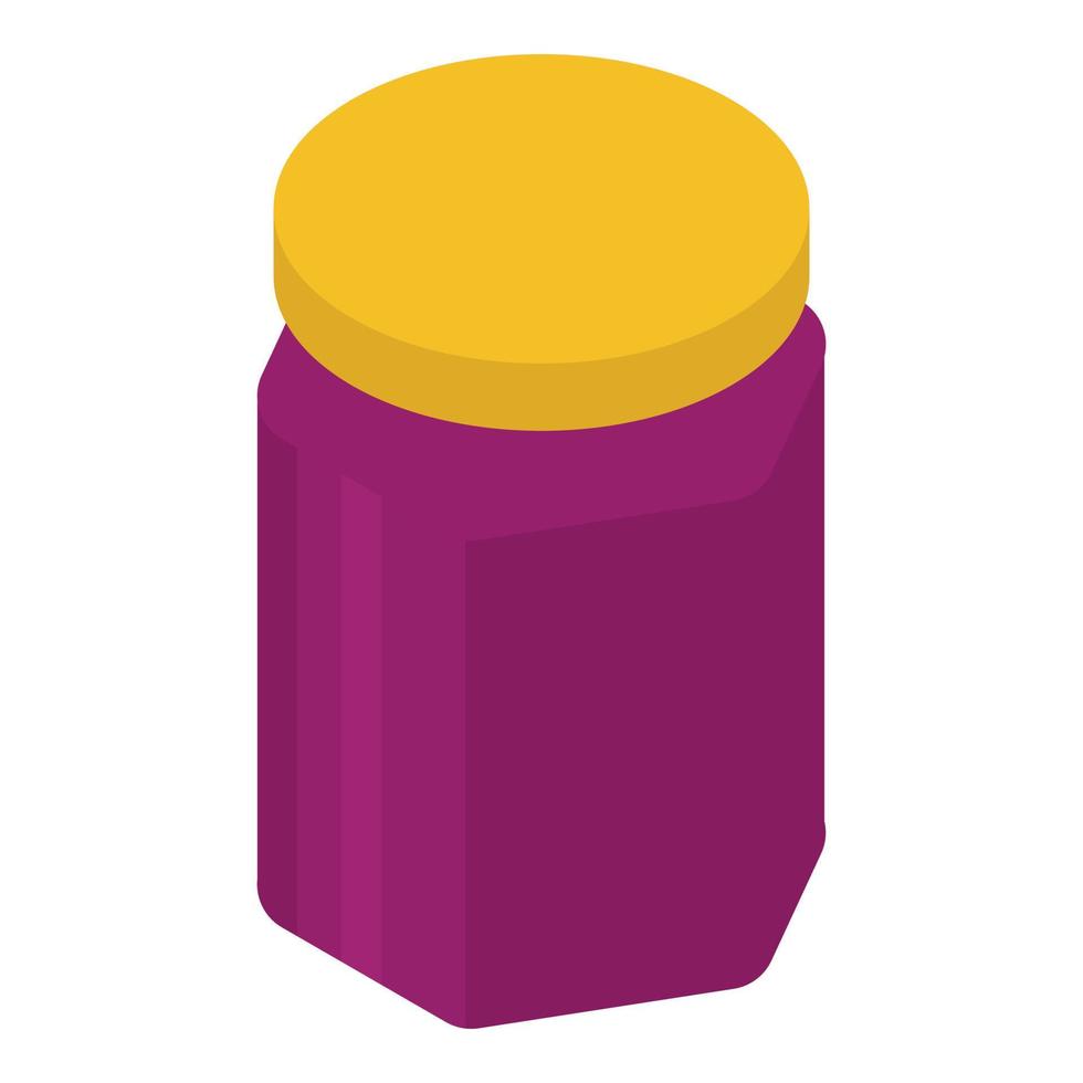 Currant jam can icon, isometric style vector