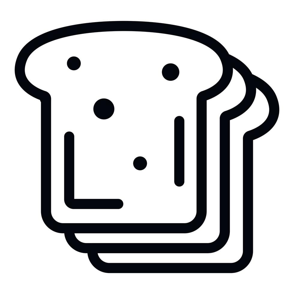 Sliced bread icon, outline style vector