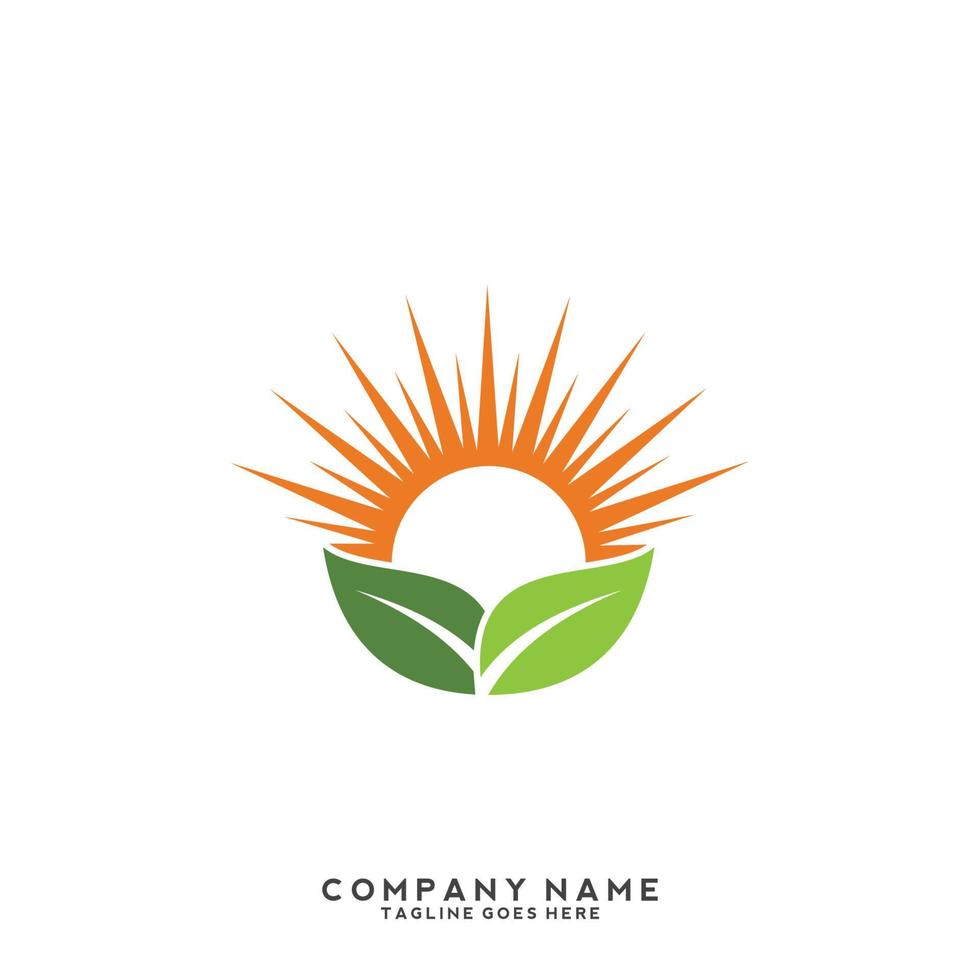 logotipo de hojas verdes. planta naturaleza eco jardín icono estilizado vector botánico.