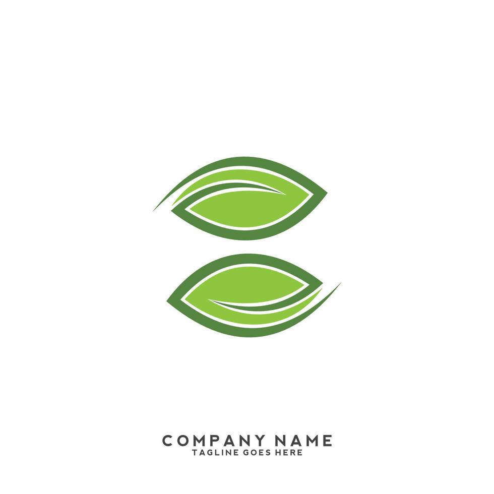 Green leaves logo. plant nature eco garden stylized icon vector botanical.