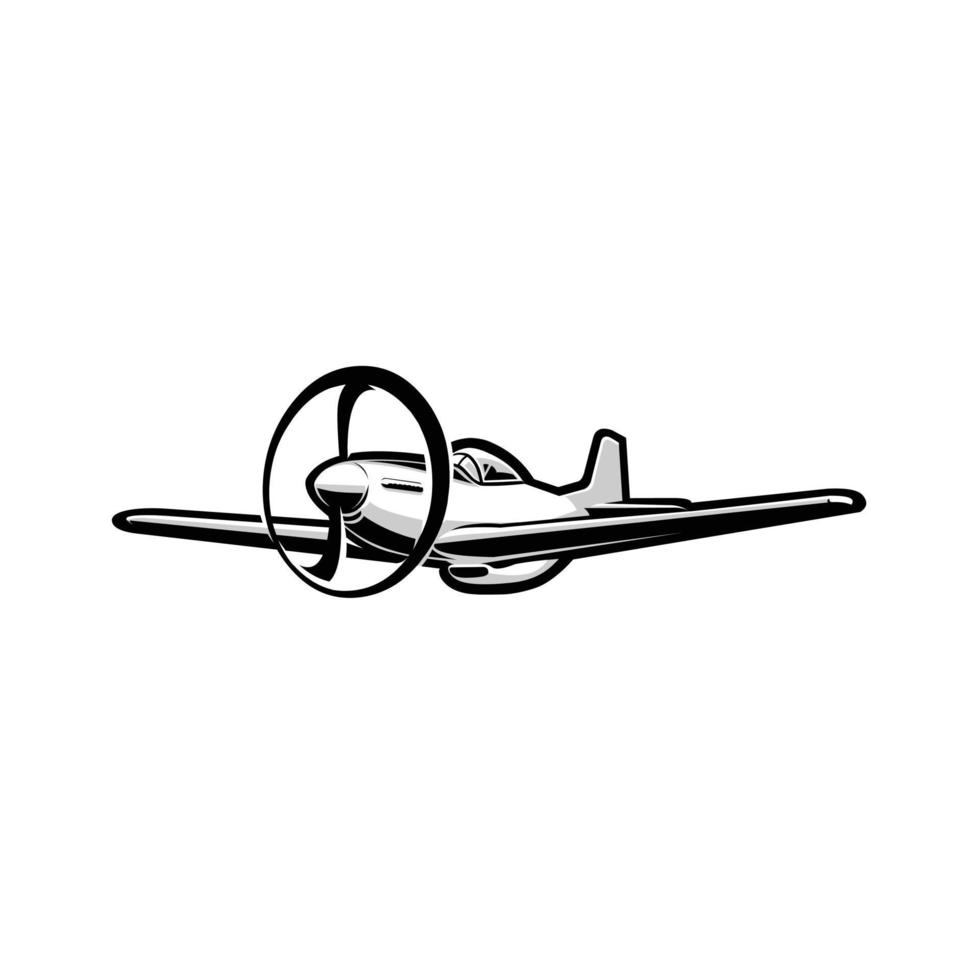 American War Bird Fighter Plane Vector Illustration Isolated