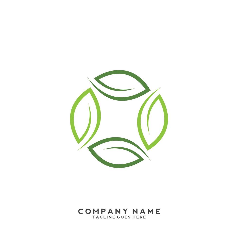 Green leaves logo. plant nature eco garden stylized icon vector botanical.