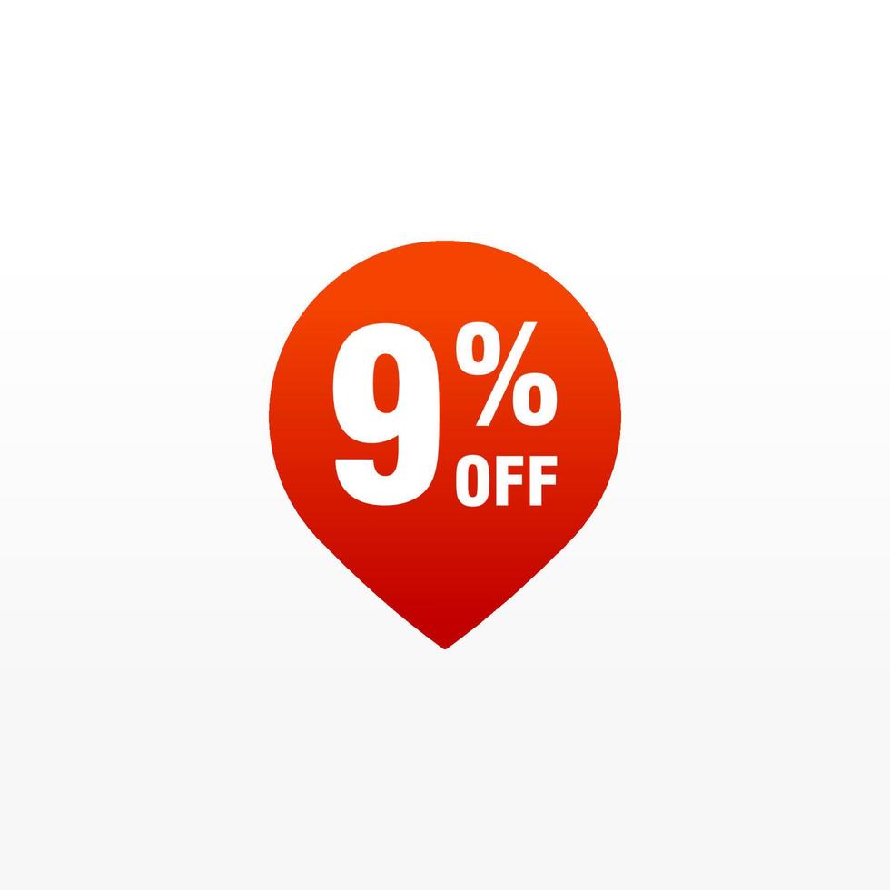 9 discount, Sales Vector badges for Labels, , Stickers, Banners, Tags, Web Stickers, New offer. Discount origami sign banner.