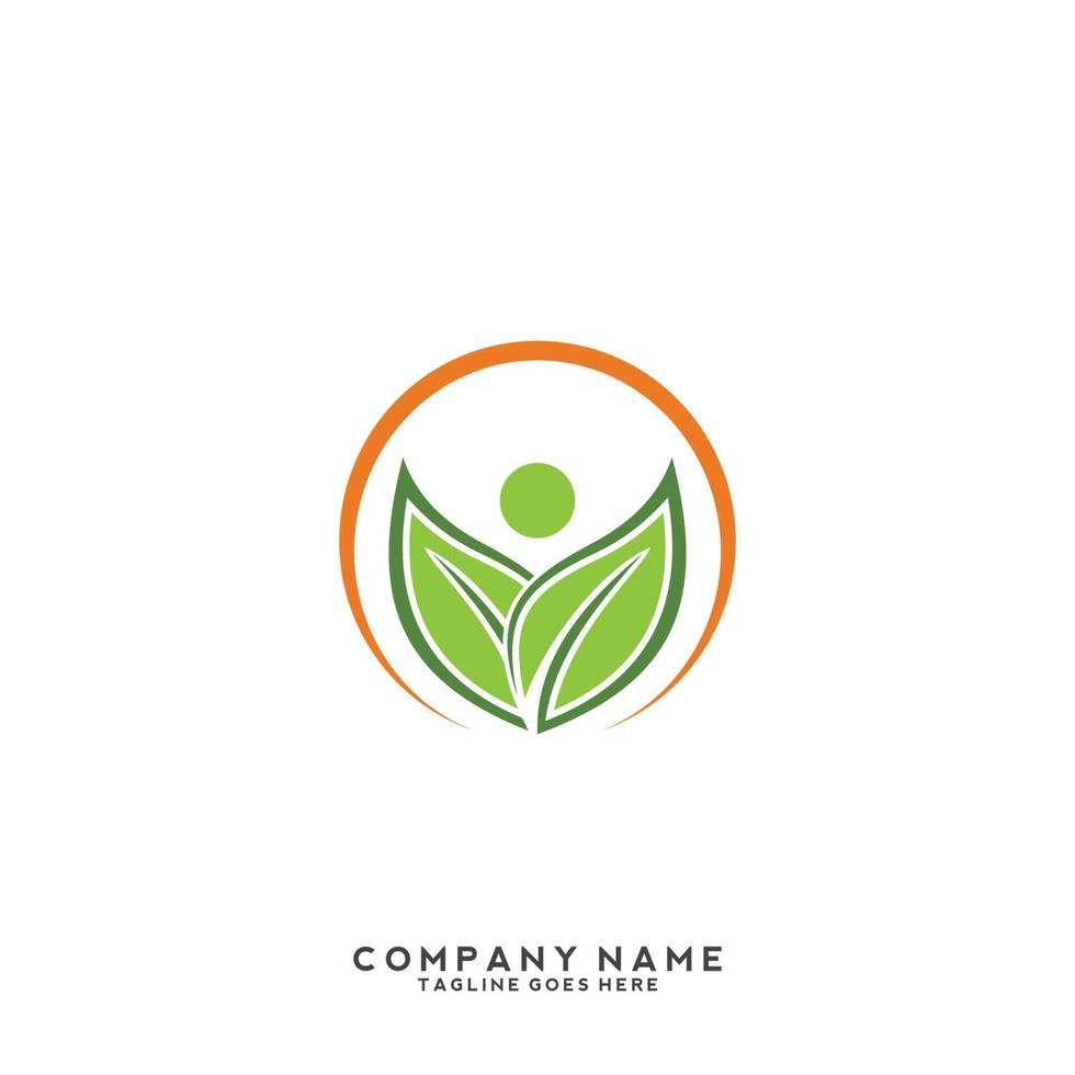 Green leaves logo. plant nature eco garden stylized icon vector botanical.