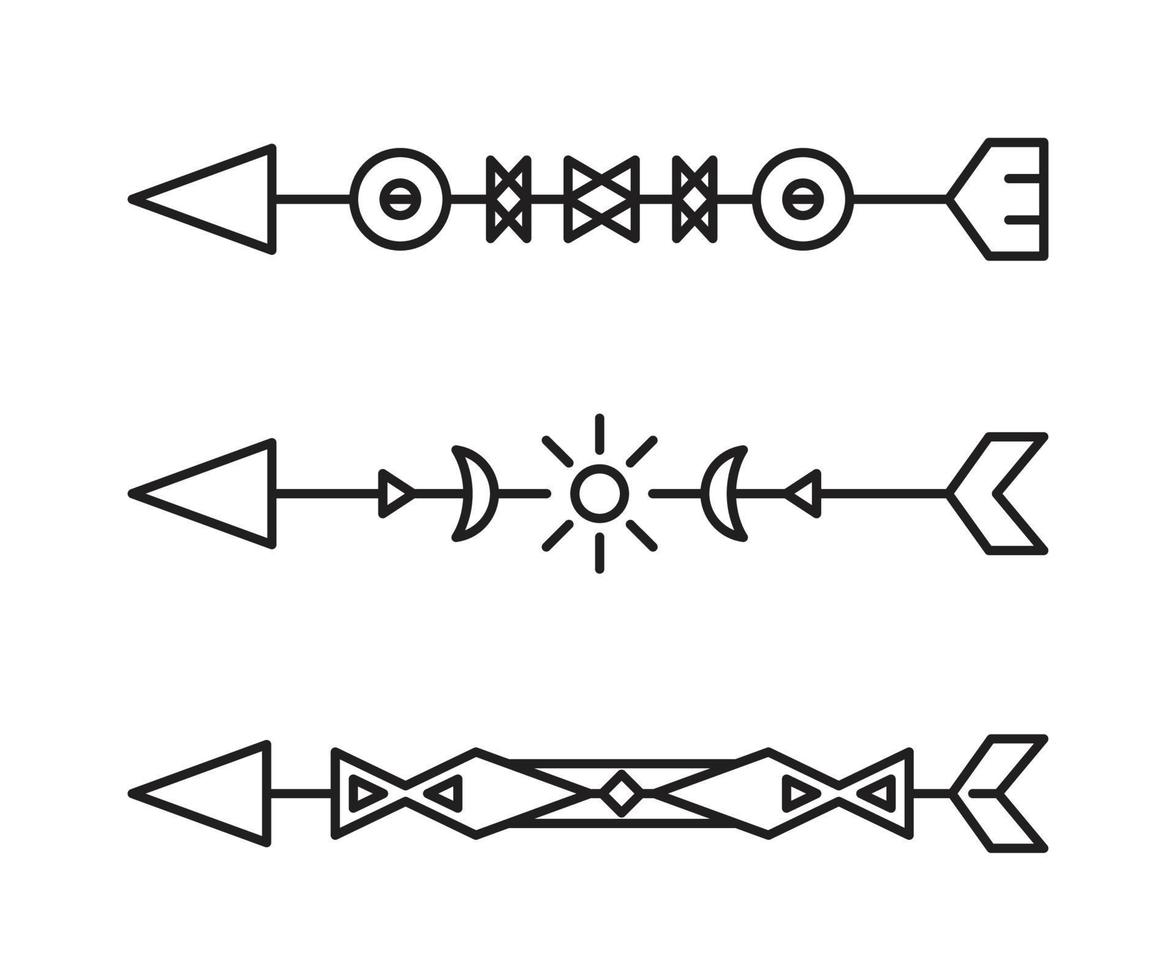 arrows decoration line art illustration vector