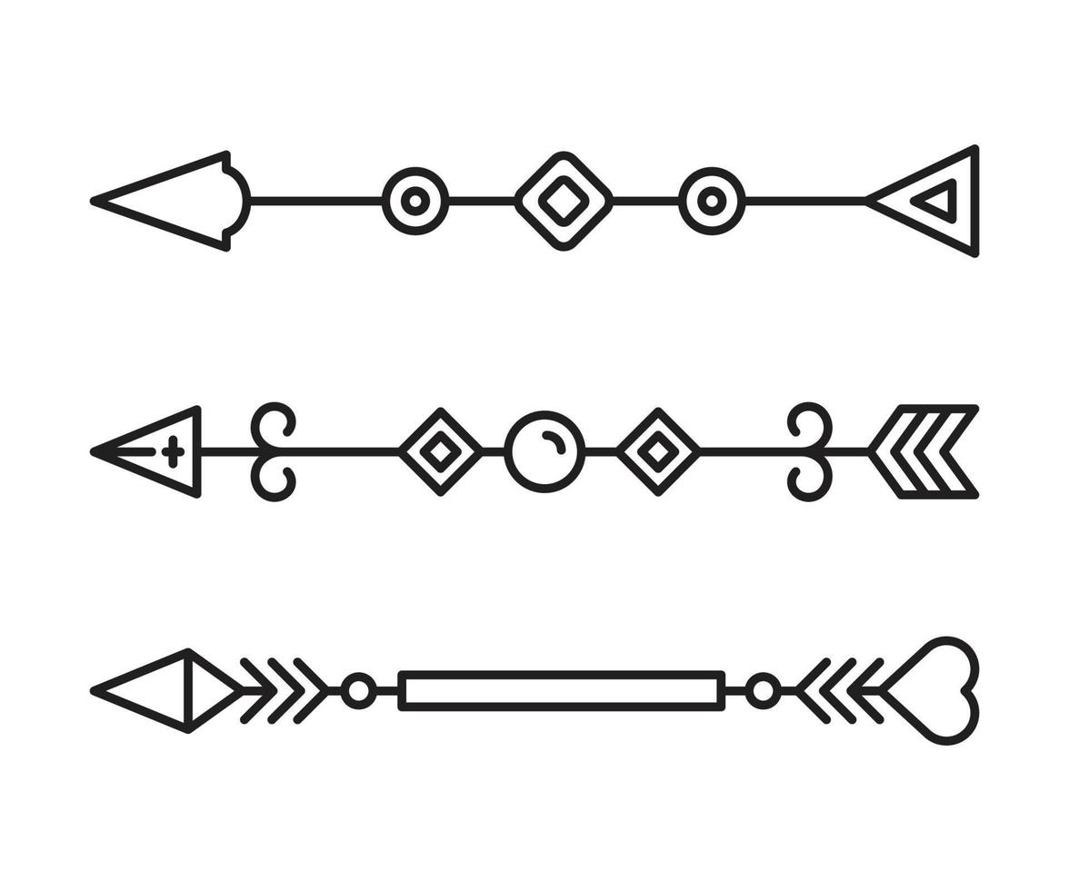 boho style arrows line art vector