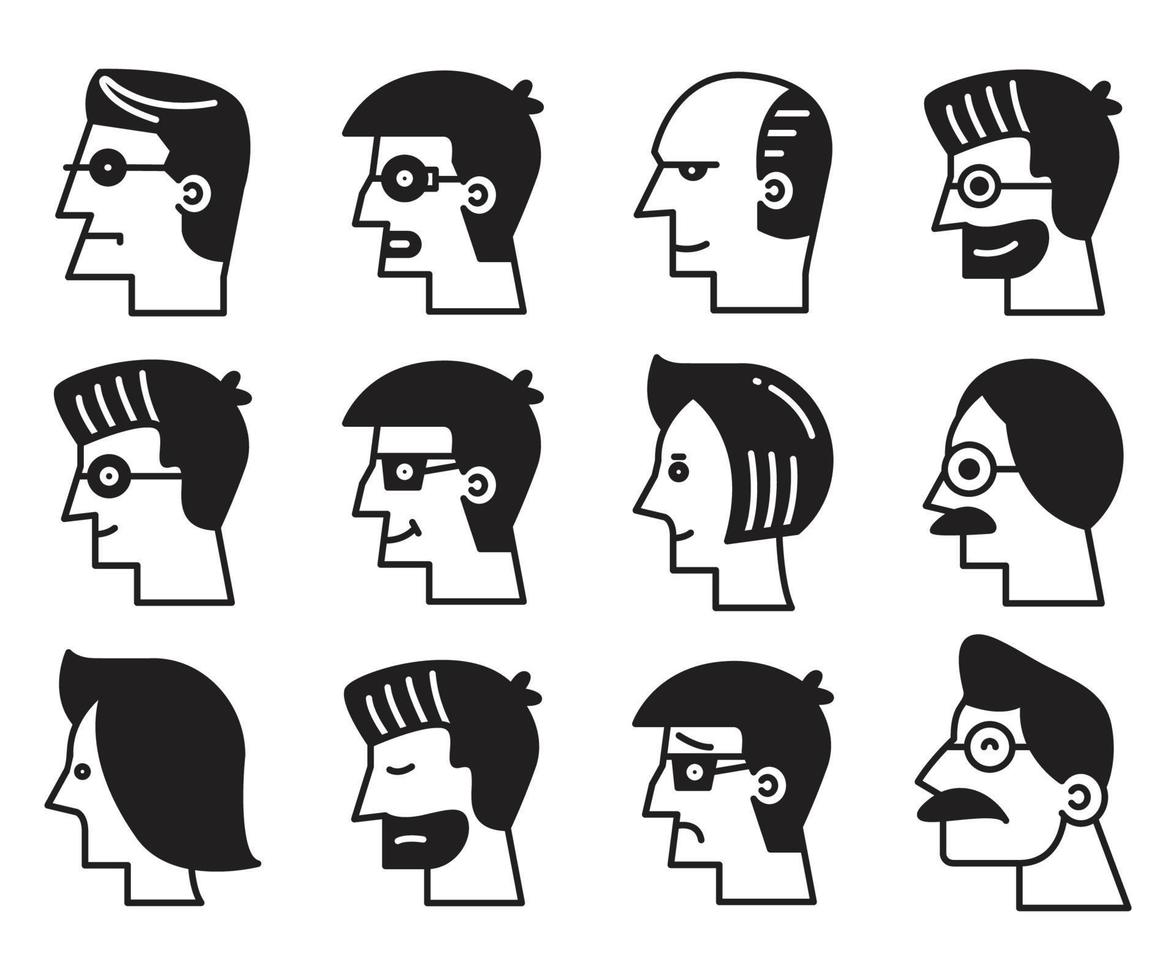 human face avatars illustration vector
