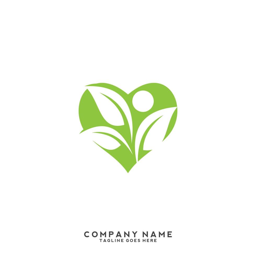 Green leaves logo. plant nature eco garden stylized icon vector botanical.