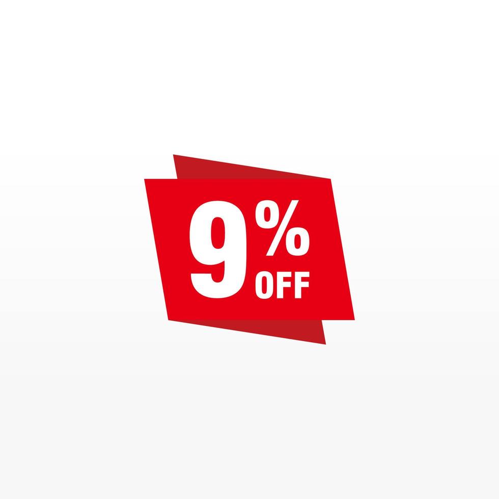 9 discount, Sales Vector badges for Labels, , Stickers, Banners, Tags, Web Stickers, New offer. Discount origami sign banner.