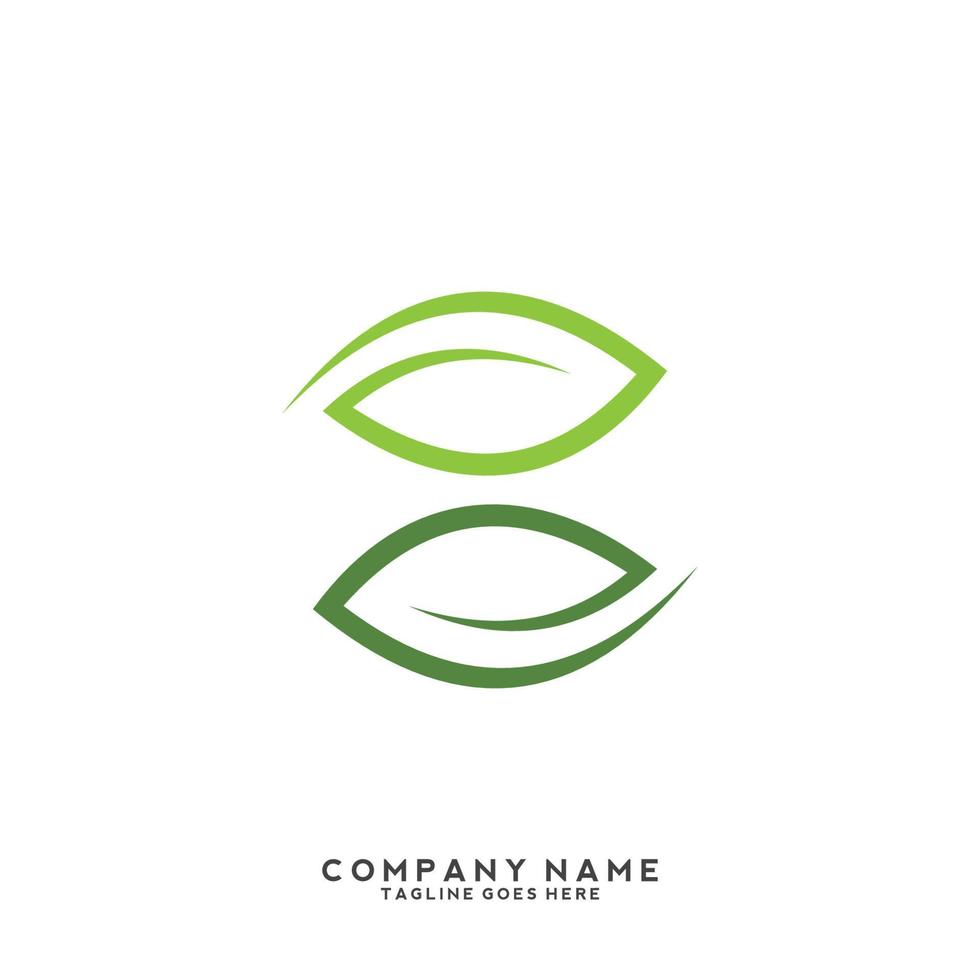 Green leaves logo. plant nature eco garden stylized icon vector botanical.
