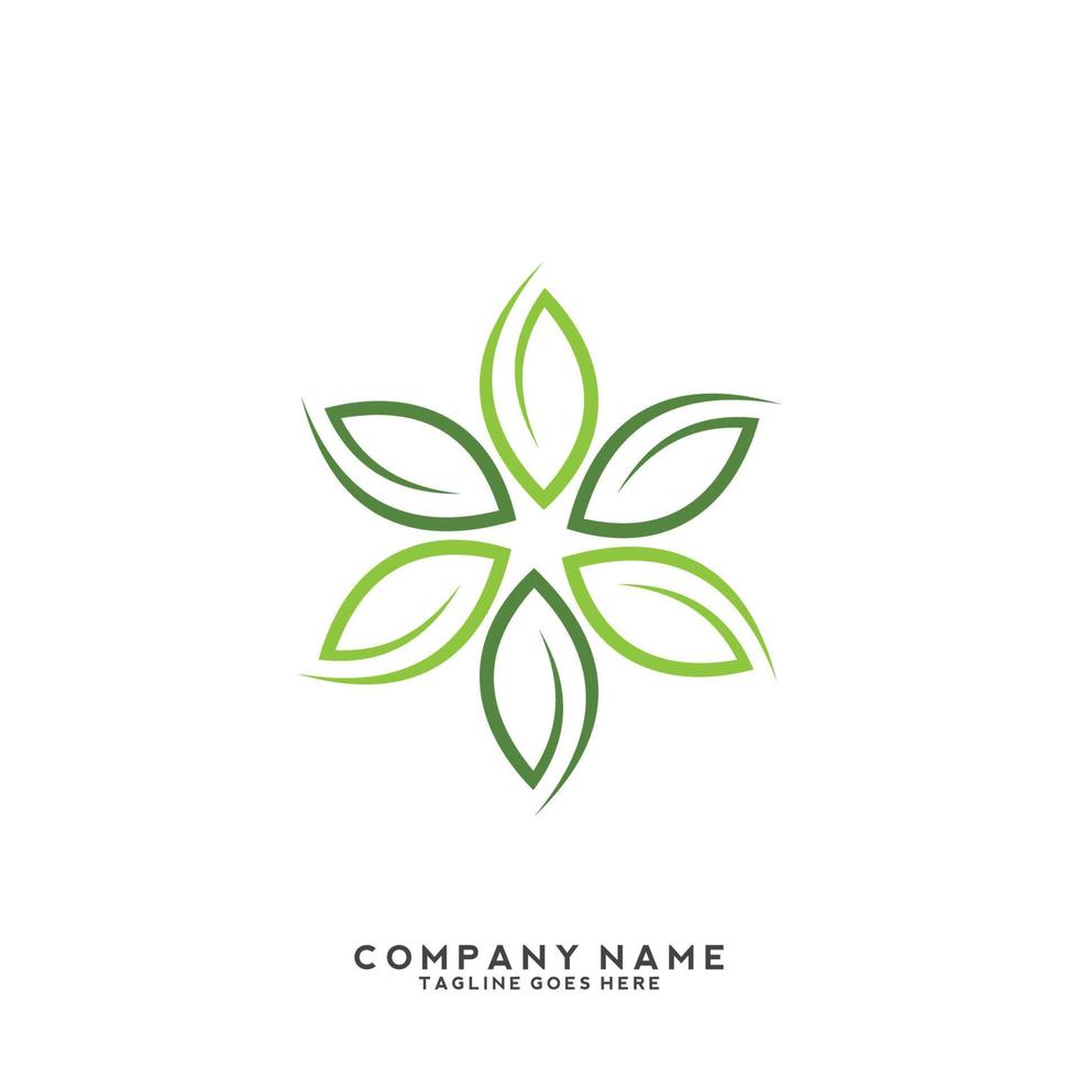 Green leaves logo. plant nature eco garden stylized icon vector botanical.