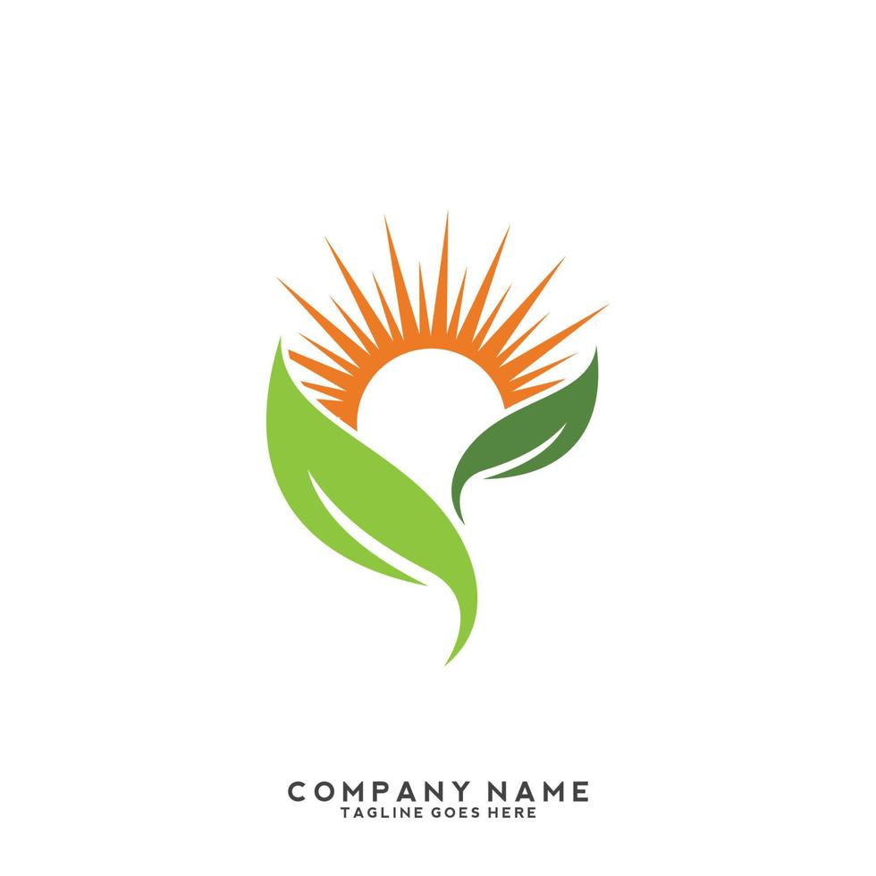 logotipo de hojas verdes. planta naturaleza eco jardín icono estilizado vector botánico.