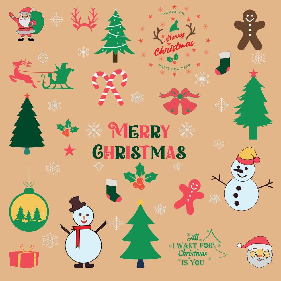 conjunto de elementos de diseño de navidad eps vectoriales vector