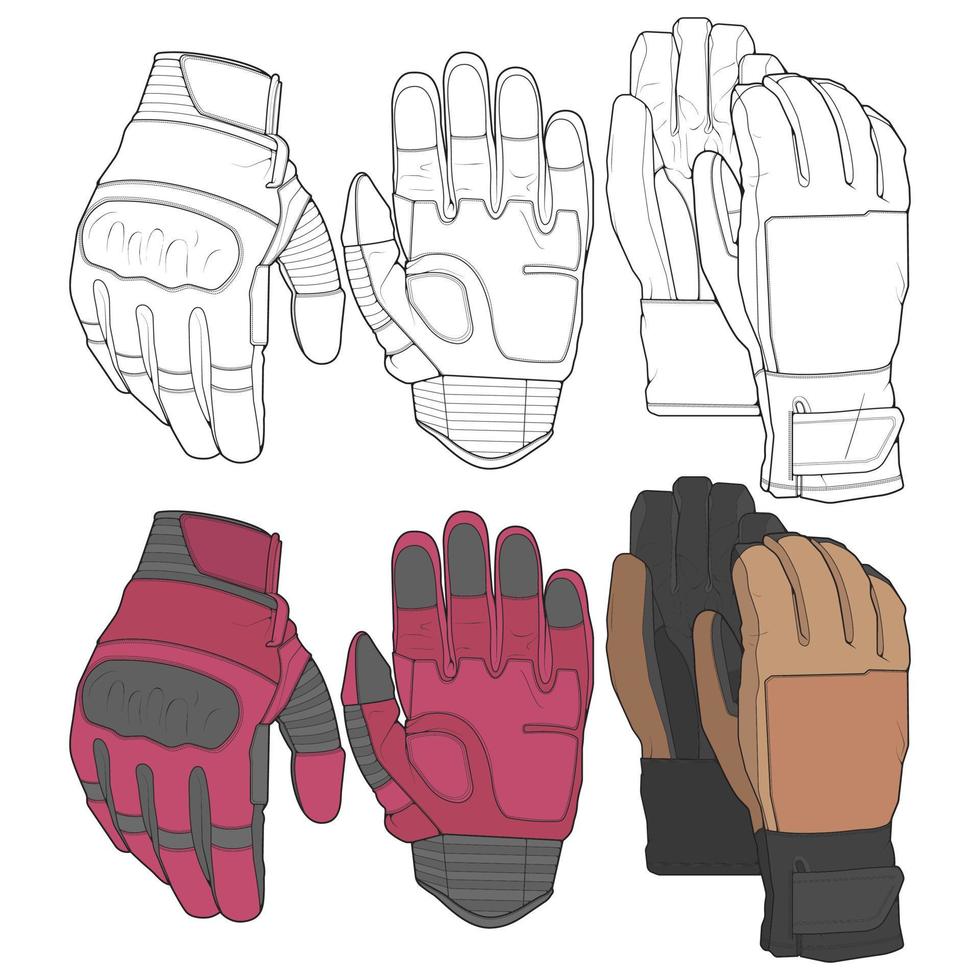 Set of isolated object of glove and winter icon. Set of glove and equipment vector for coloring book stock.