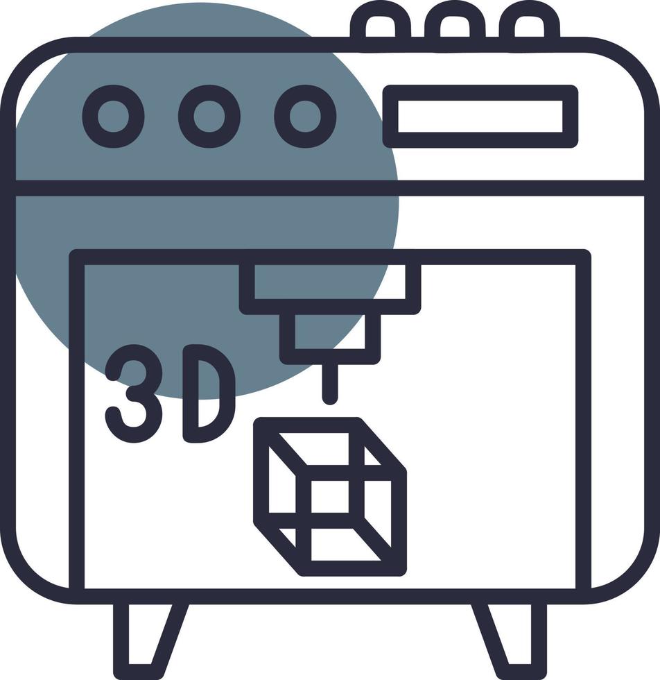 3d Printer Creative Icon Design vector