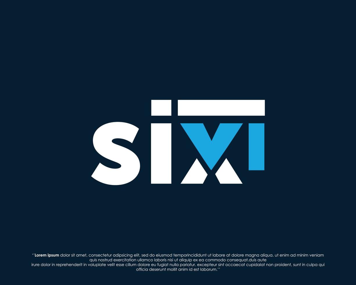 el logotipo de la marca denominativa forma el espacio negativo del número seis vector