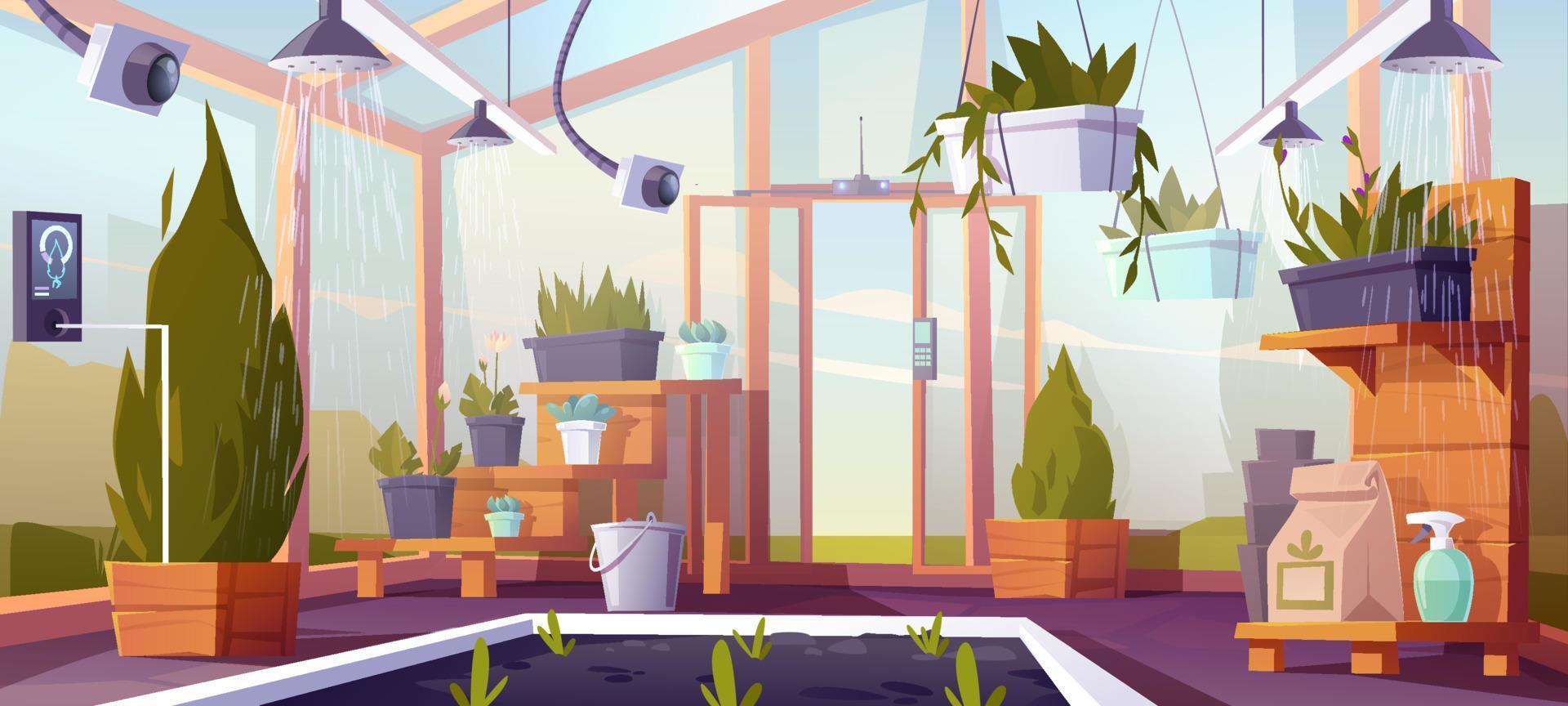 Smart farm, futuristic technologies in farming vector