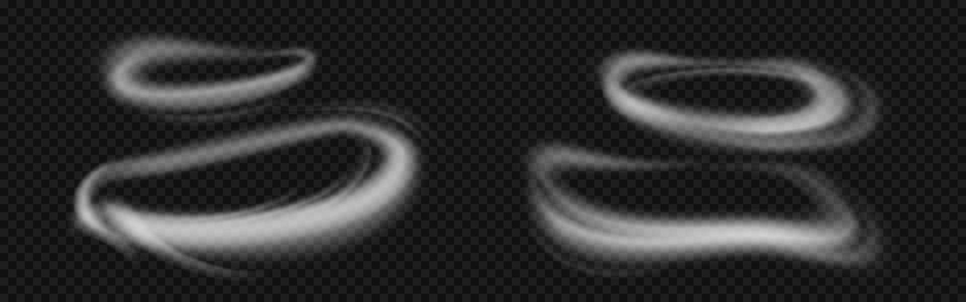Vector realistic mockup of white circle smoke