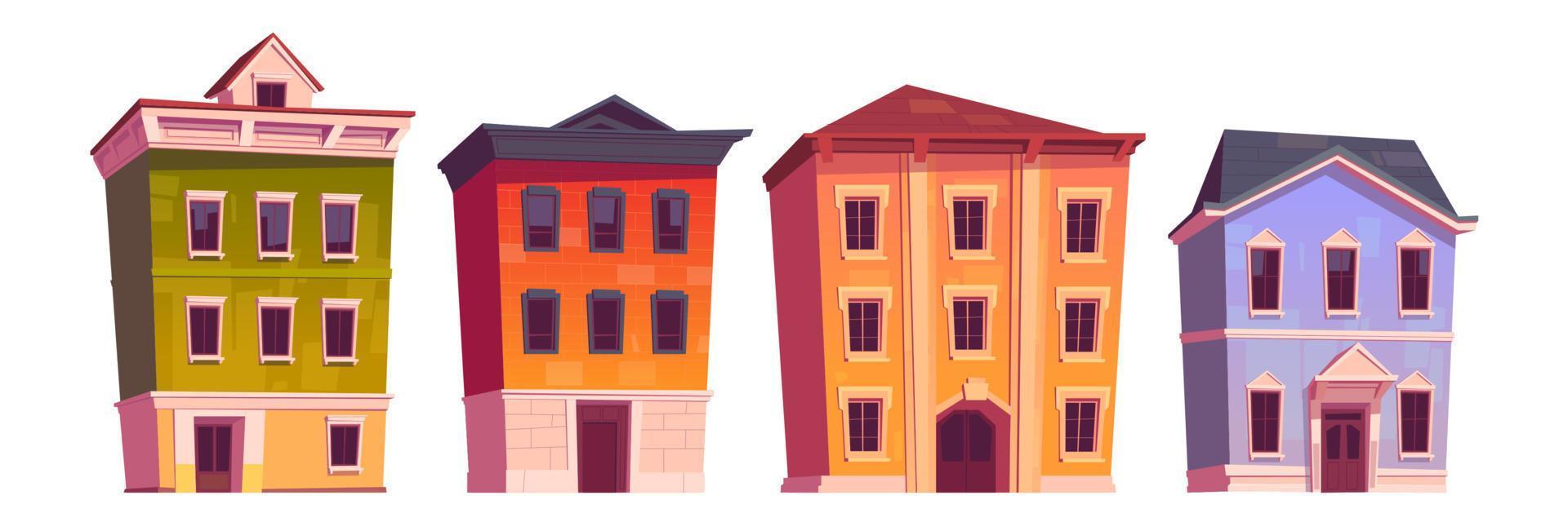 City houses, old buildings for apartments vector