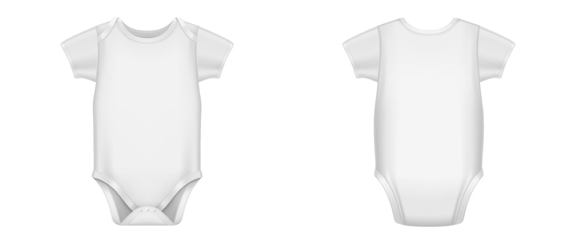 White baby bodysuit, infant romper vector