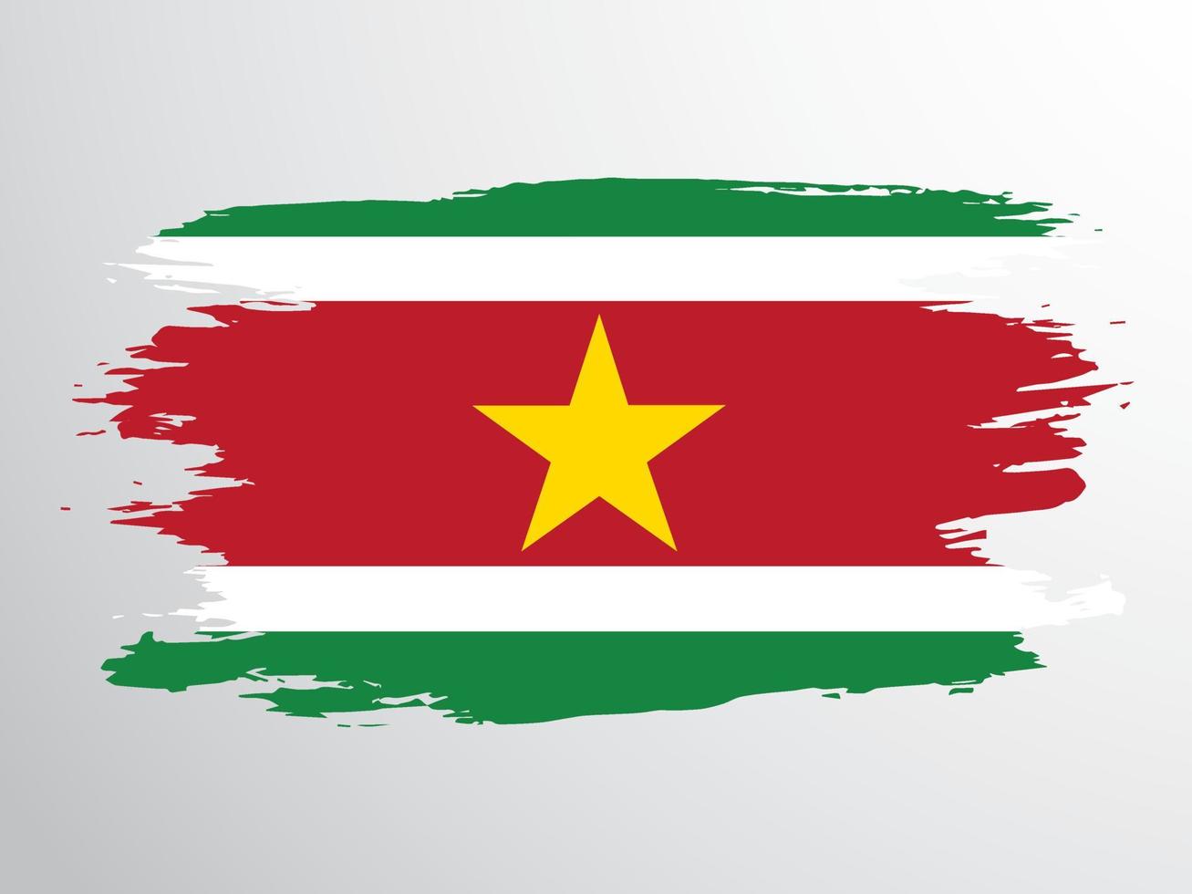 bandera de la república de surinam pintada con un pincel vector