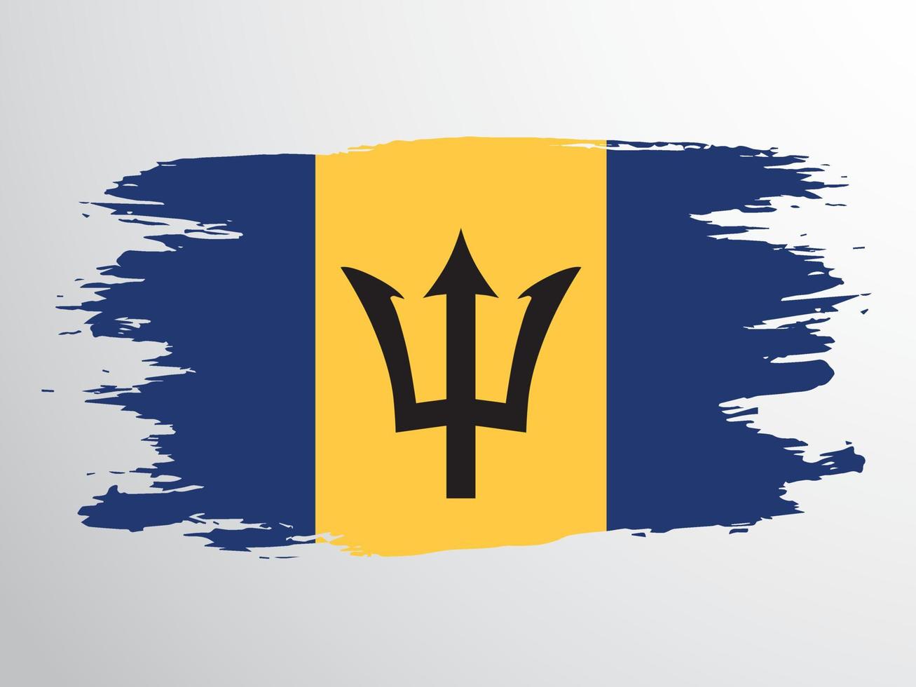 Brush painted flag of Barbados. vector
