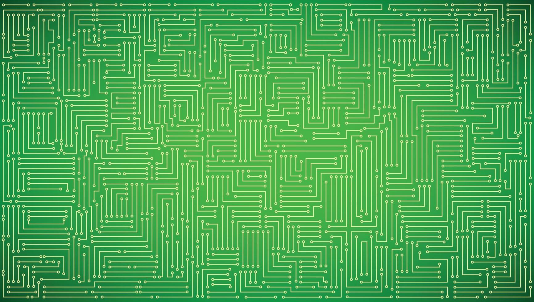 microcircuitos sobre un fondo verde vector