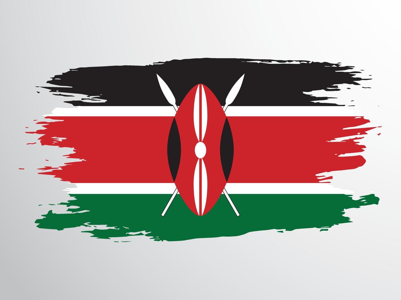 Flag of Kenya painted with a brush vector