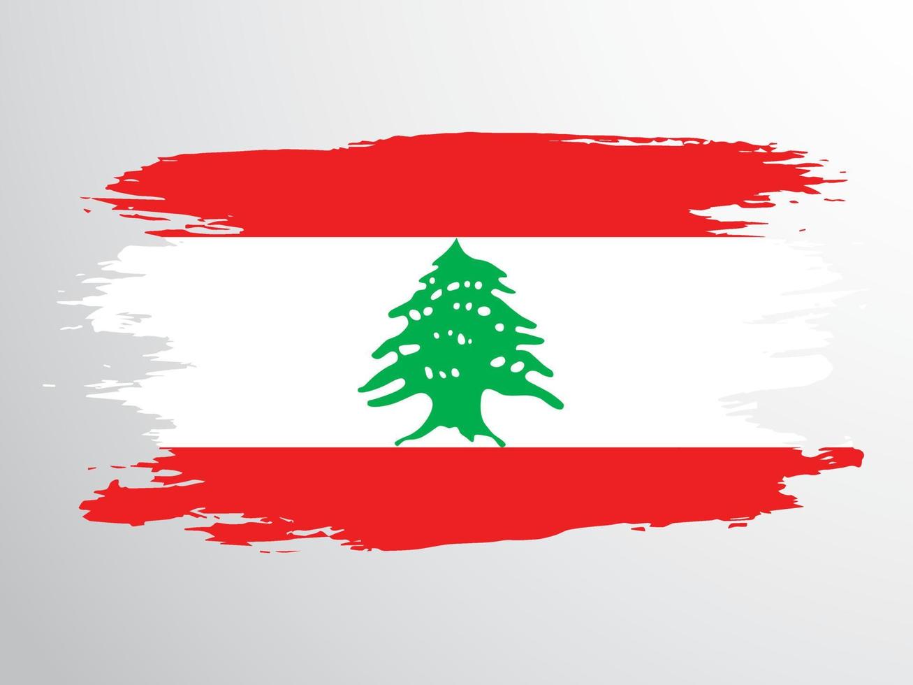 Flag of Lebanon painted with a brush vector