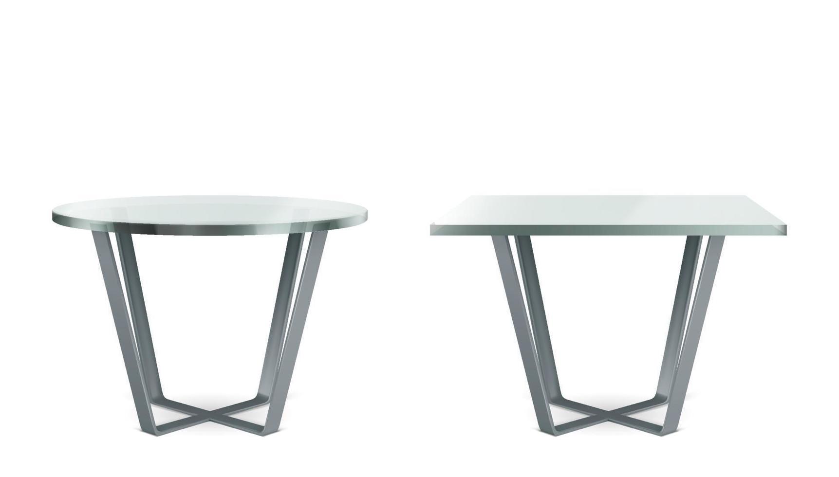 Modern tables with round and square glass top vector